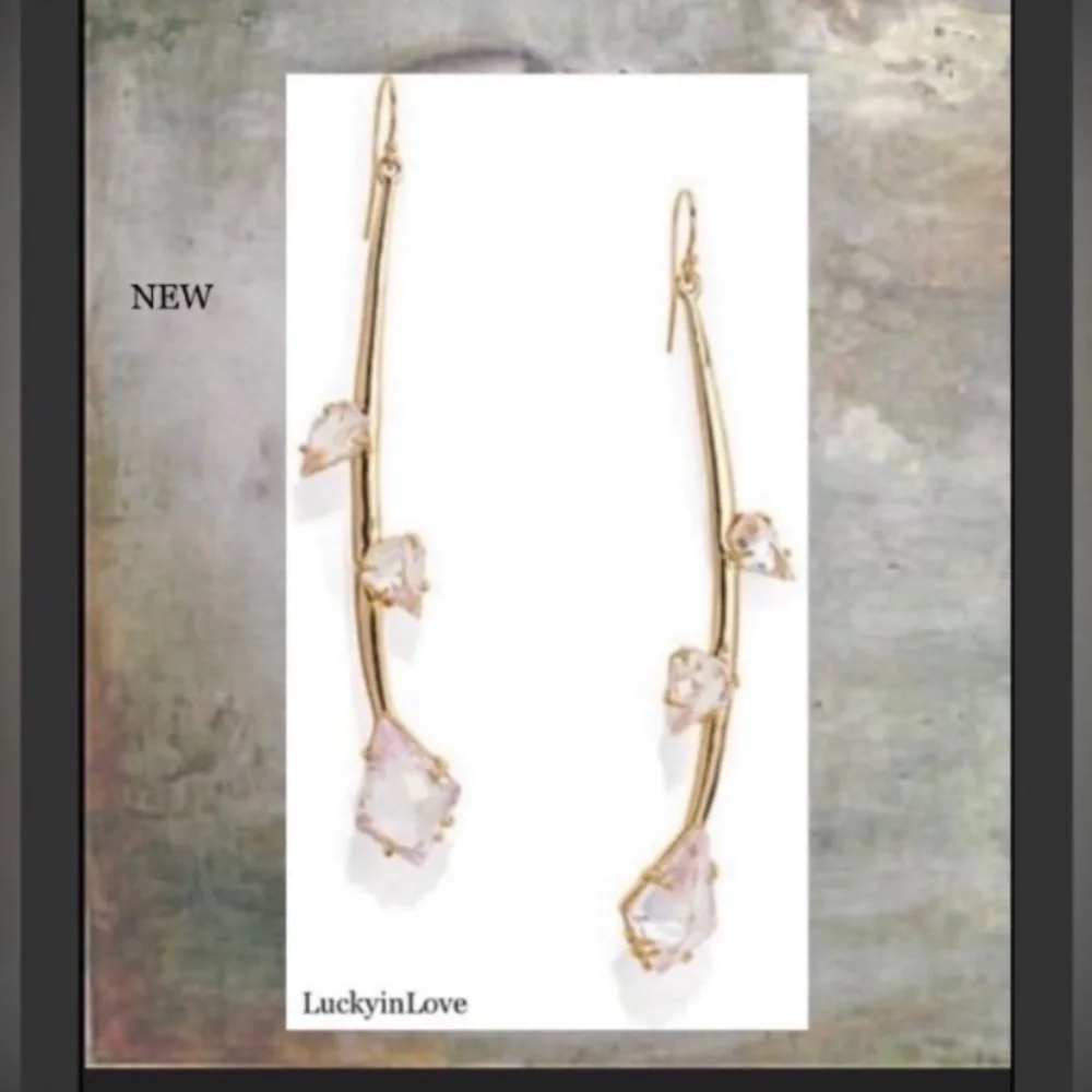 ALEXIS BITTAR • Miss Havisham Gold Flower Bud Crystal Earrings - Picture 5 of 8